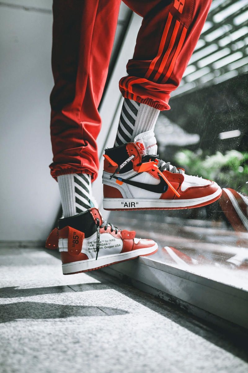 800x1200 Free download OFF WHITE x Air Jordan 1 On Feet Image HYPEBEAST, Phone