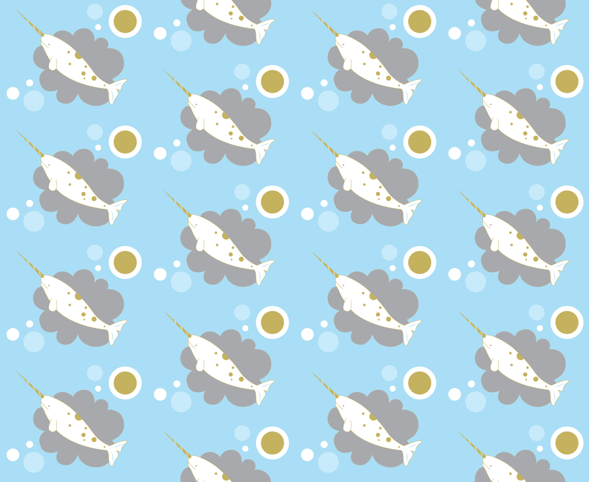 1190x980 Narwhal Baby fabric, Desktop