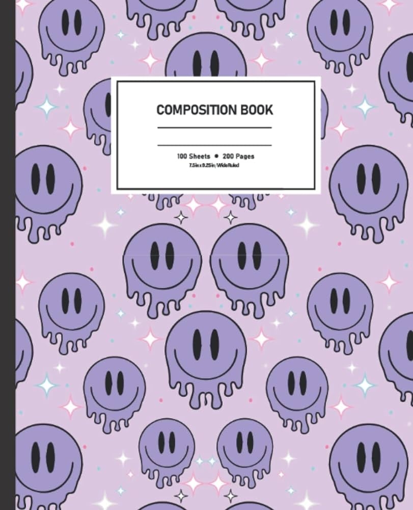 820x1000 Smiley Faces Aesthetic Preppy Composition Notebook Wide Ruled: Trendy Preppy Composition Notebooks. Perfect Gift For Girls, Boys, Kids, Students, Teens, Adults.: SMILEY, OK: Books, Phone