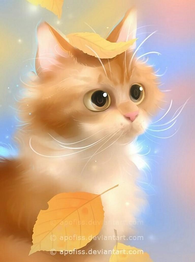 770x1030 Kawaii Cat Wallpaper for Android, Phone