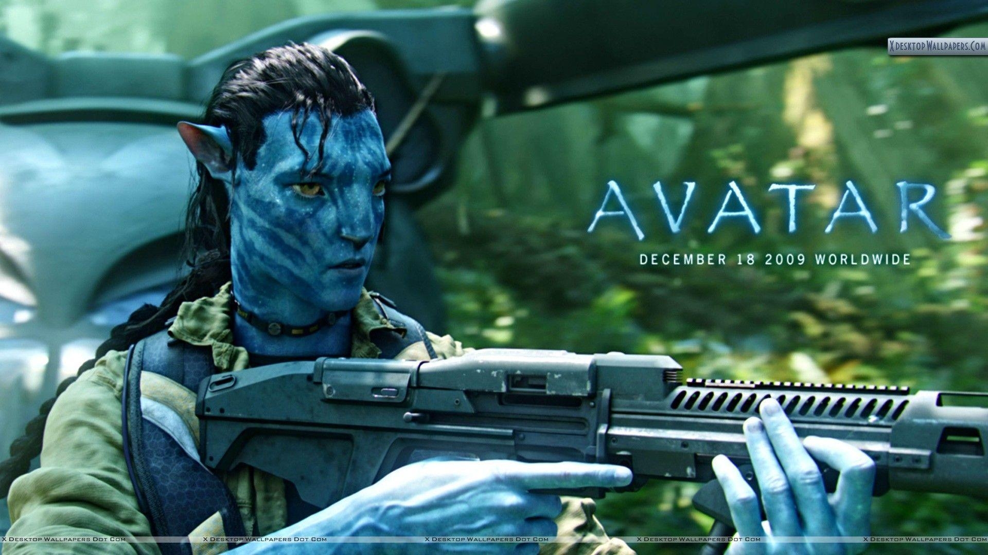 1920x1080 Jake Sully With Gun in Movie Avatar Wallpaper, Desktop