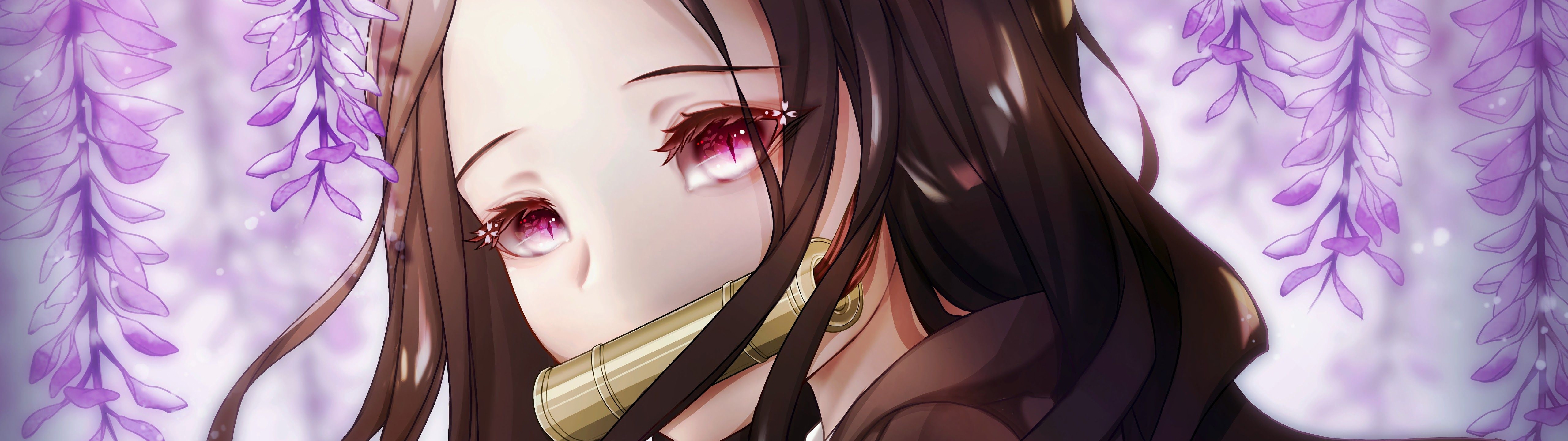 5120x1440 Nezuko Kimetsu no Yaiba 8K Wallpaper, Dual Screen