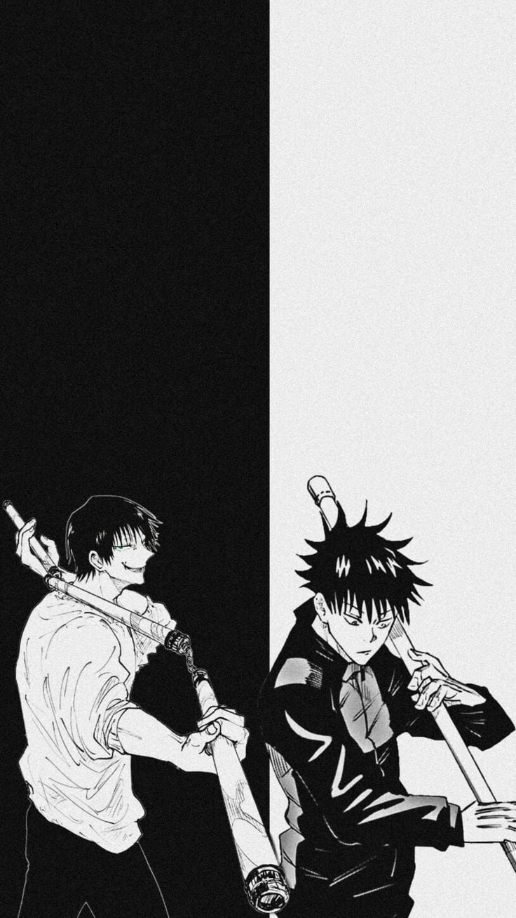 740x1310 Fushiguro toji and fushiguro Megumi. Anime wallpaper iphone, Anime monochrome, Black and white wallpaper iphone, Phone