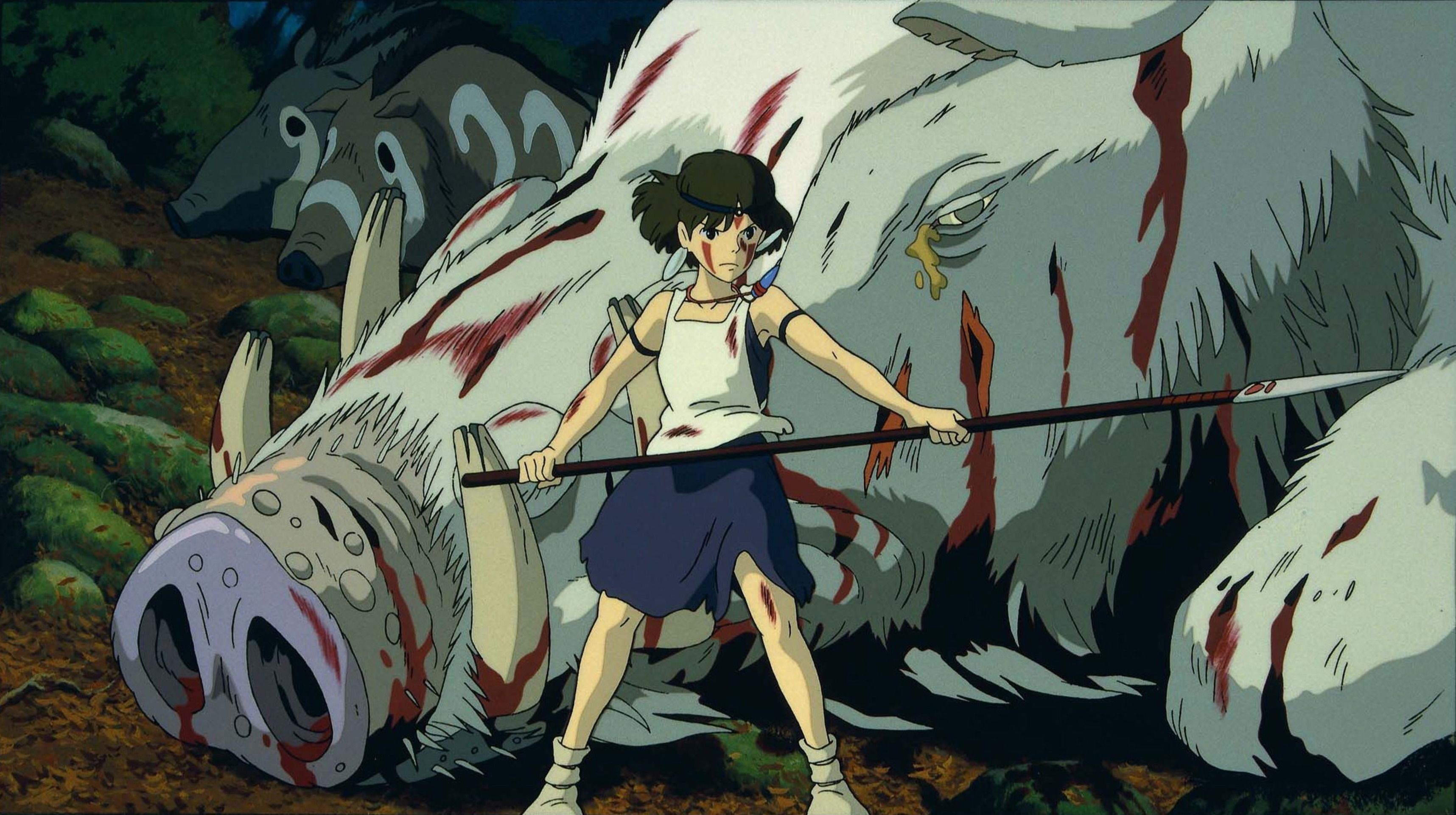 3440x1920 Princess Mononoke Fight Stills HD Wallpaper, Desktop