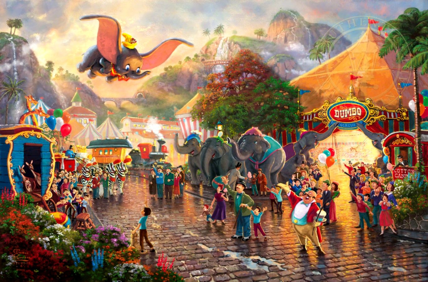 1370x900 Disney Dumbo The Thomas Kinkade Company Kinkade Disney Dumbo, Desktop