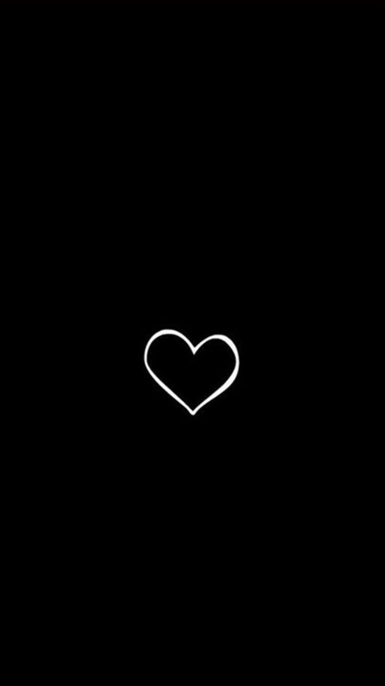 750x1340 Simple Heart Symbol Black Background iPhone 6 Wallpaper. iPhone, Phone