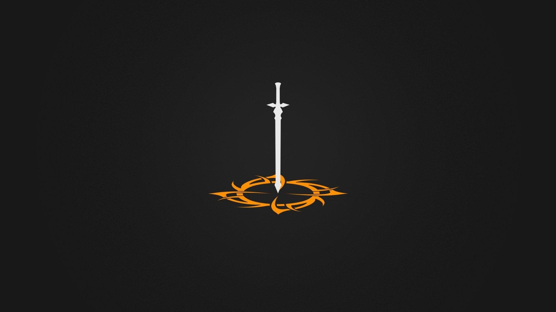 1920x1080 minimalism, Sword, Black, White, Anime HD Wallpaper / Desktop, Desktop