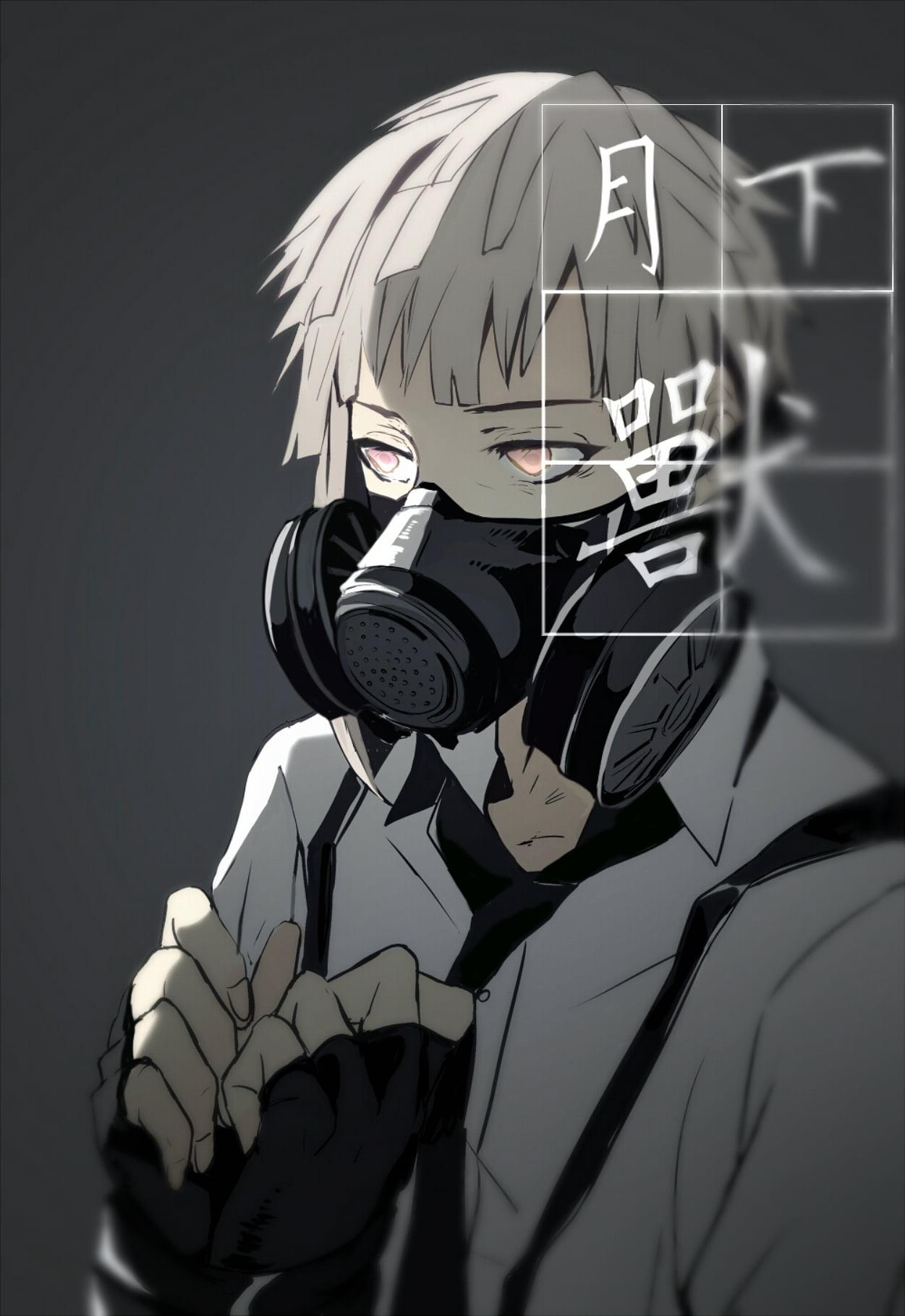 1260x1820 Gray haired man illustration, Bungou Stray Dogs, anime boys, Phone