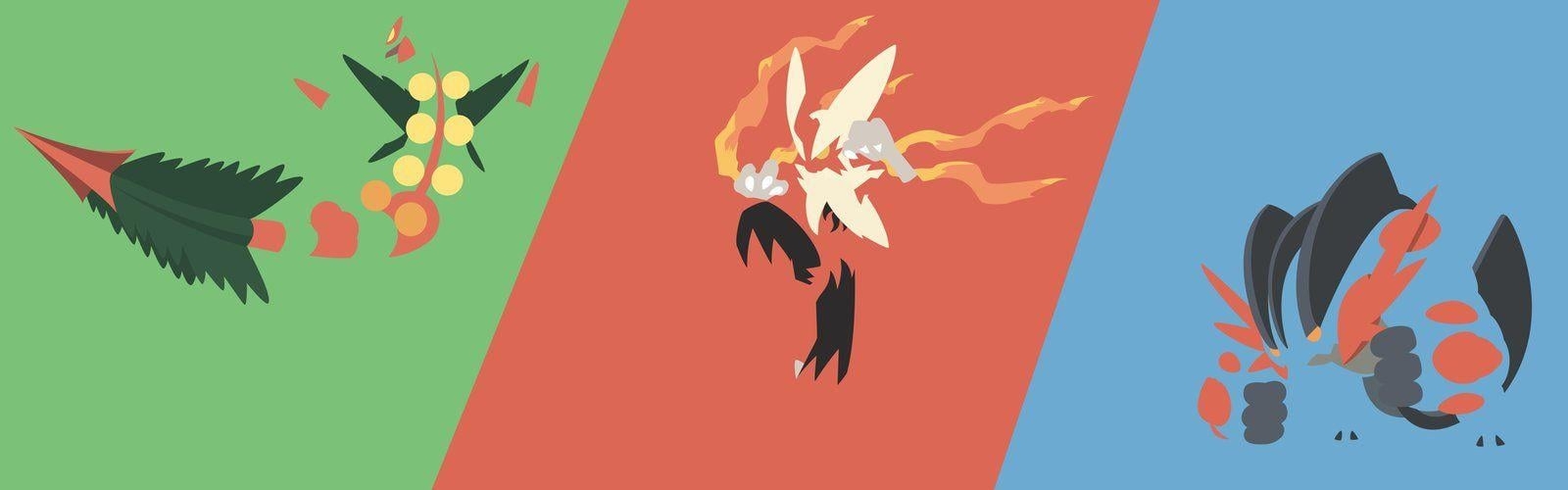 1600x500 Mega Sceptile / Mega Blaziken / Mega Swampert, Dual Screen