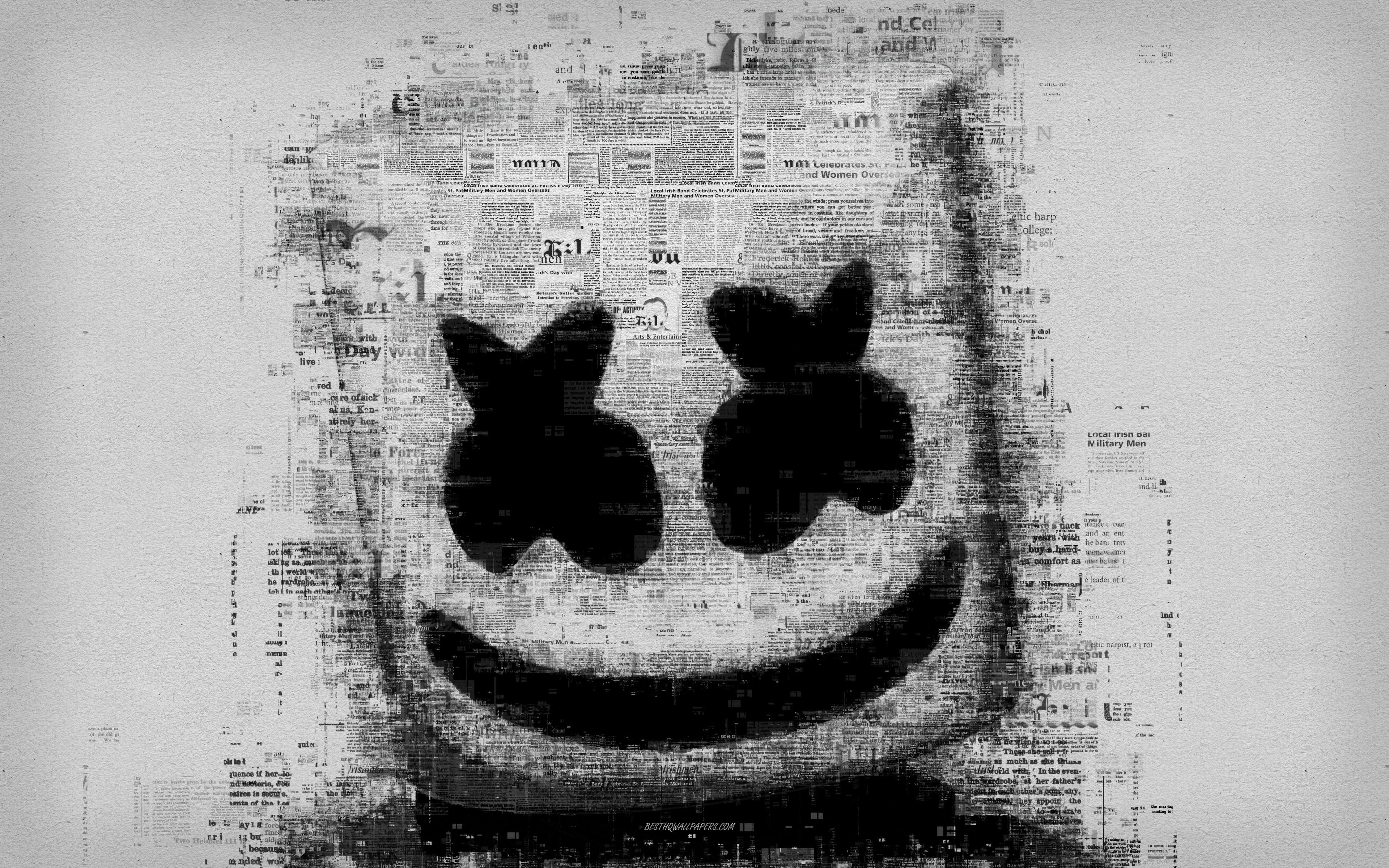 3840x2400 Download wallpaper DJ Marshmello, 4k, creative art portrait, Desktop