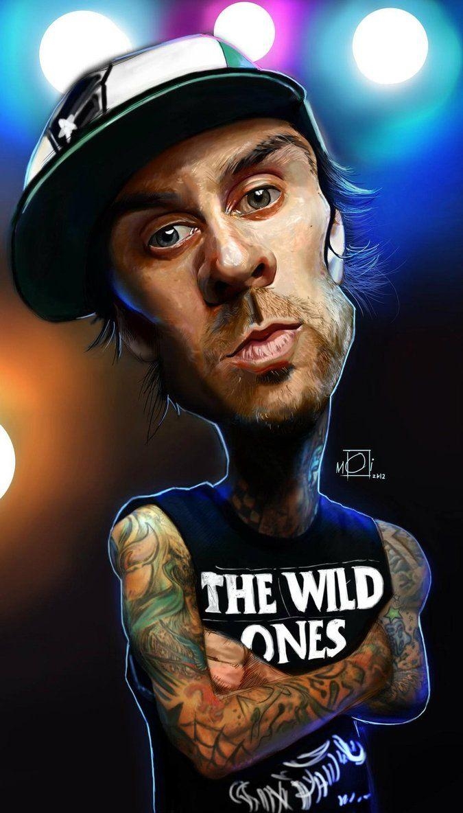 680x1190 Travis Barker Caricature, Phone