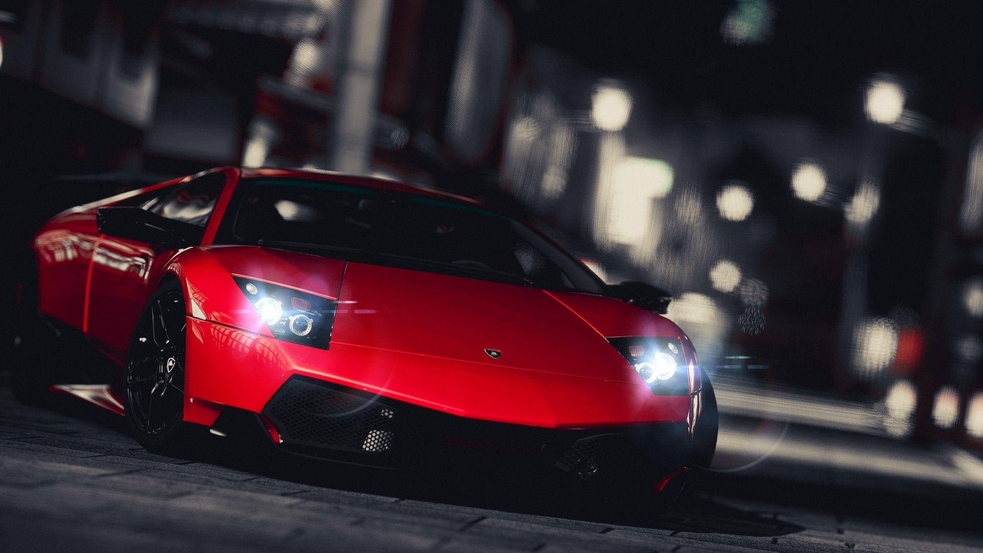 1920x1080 Red Lamborghini Gallardo Super Pic on Night, Desktop