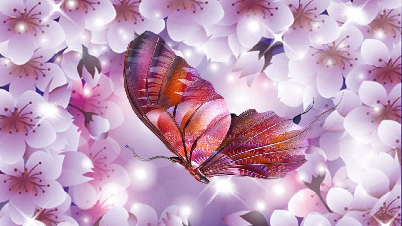 1370x770 Pink Butterfly Background. download this wallpaper use for facebook cover edit this wallpaper. Cross paintings, Butterfly wallpaper, Cherry blossom wallpaper, Desktop