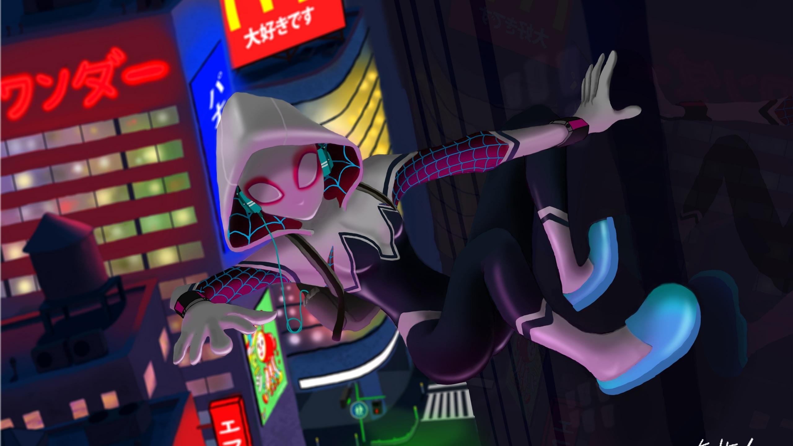 2560x1440 Wallpaper 4k Spider Gwen 4k 4k Wallpaper, Artist Wallpaper, Desktop