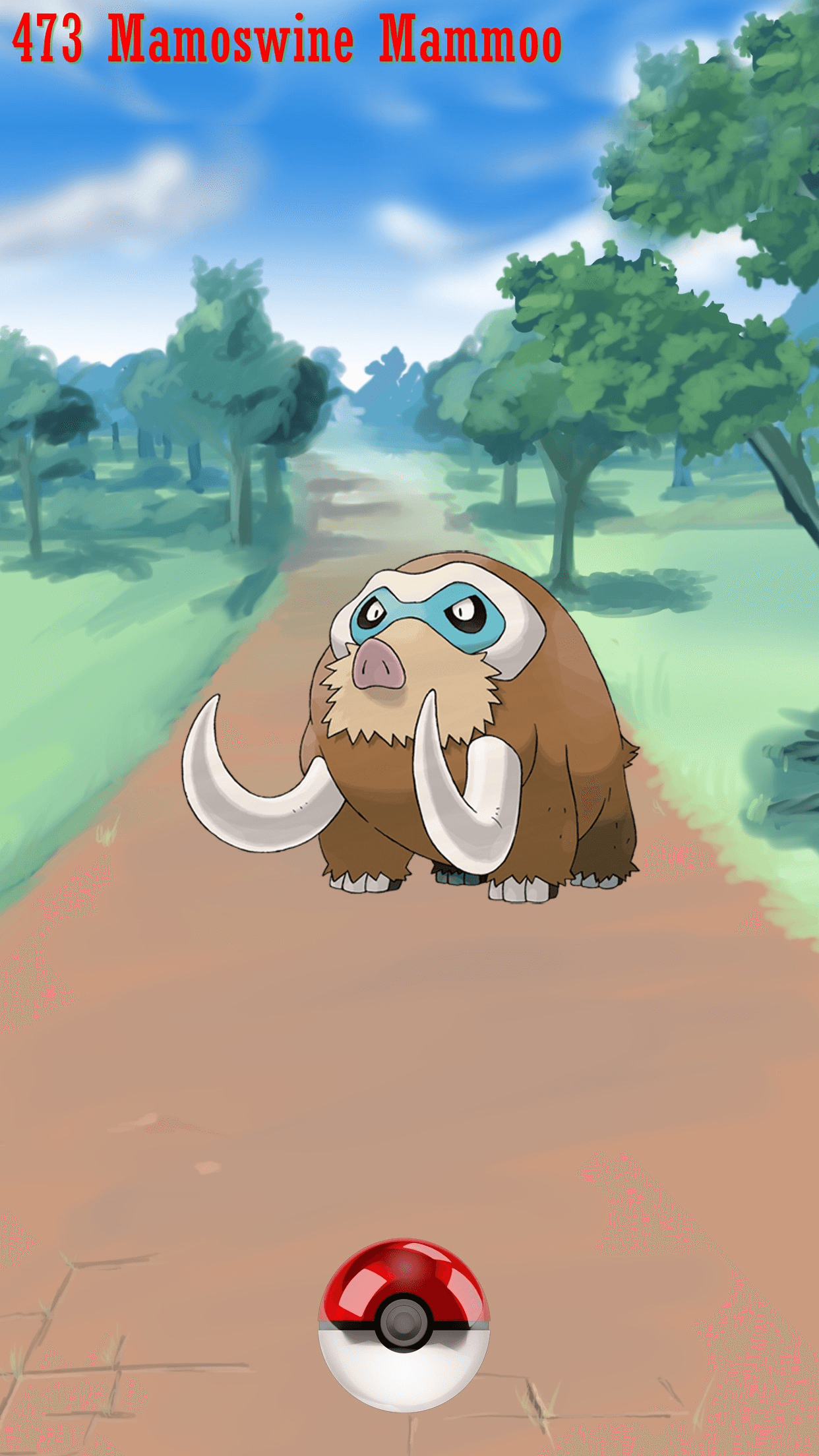 1250x2210 Street Pokeball Mamoswine Mammoo, Phone