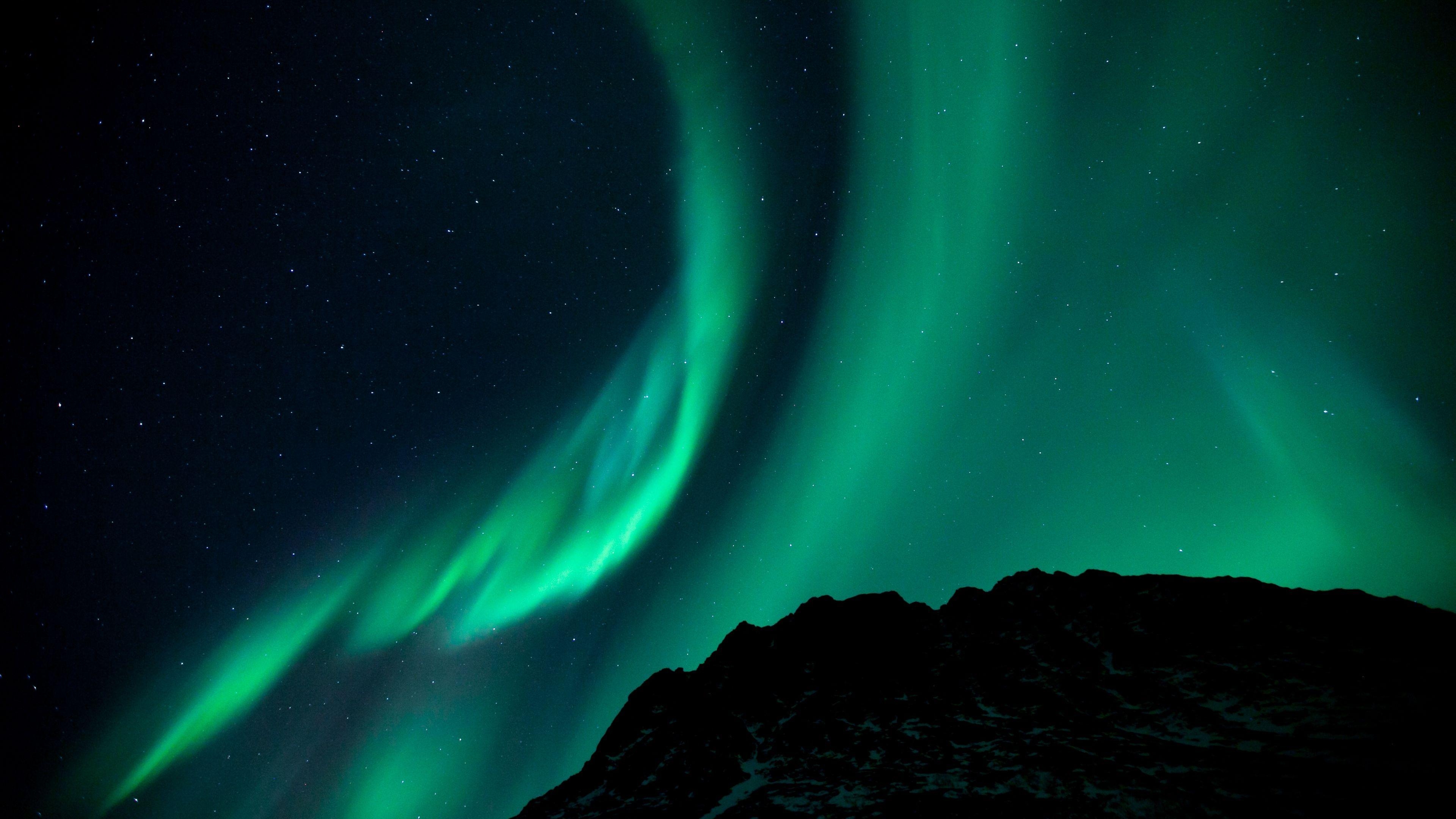 3840x2160 Download wallpaper  northern lights, night, night sky, Desktop