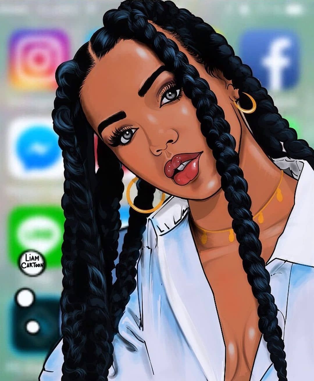 1080x1320 Black Girls Cartoon Wallpaper, Phone