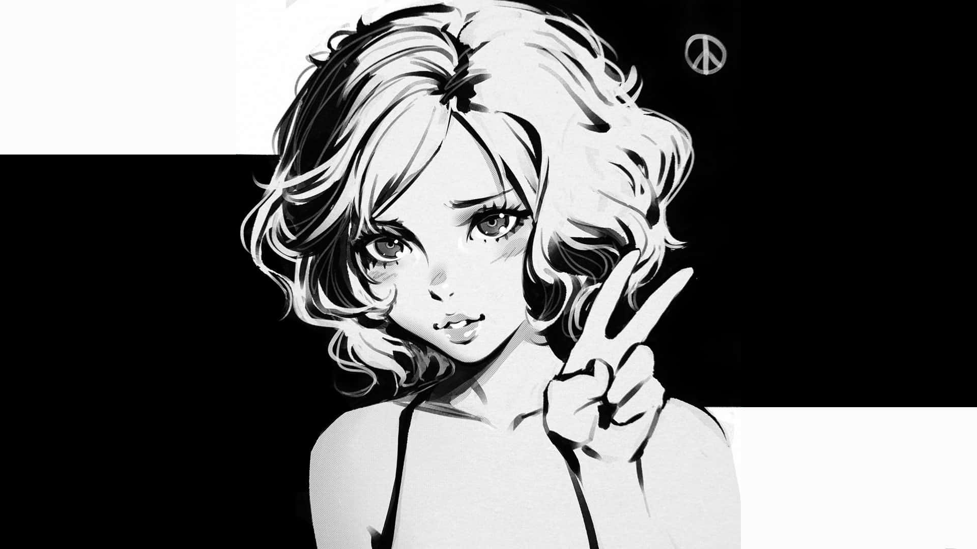 1920x1080 Download Black And White Anime Pfp Of Paz Andrade Wallpaper, Desktop