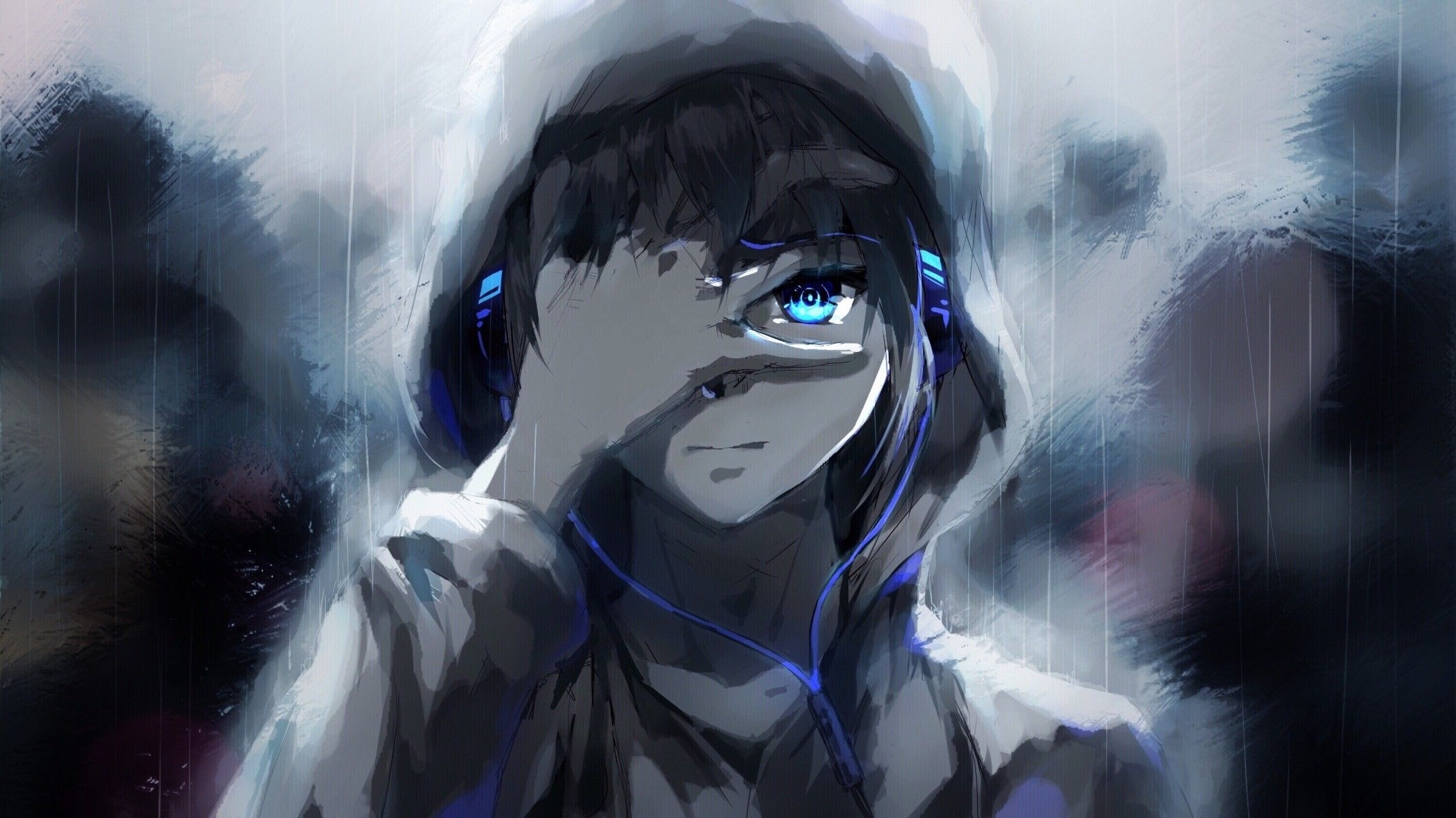 2120x1200 Anime Boy with Hoodie Wallpaper, Desktop