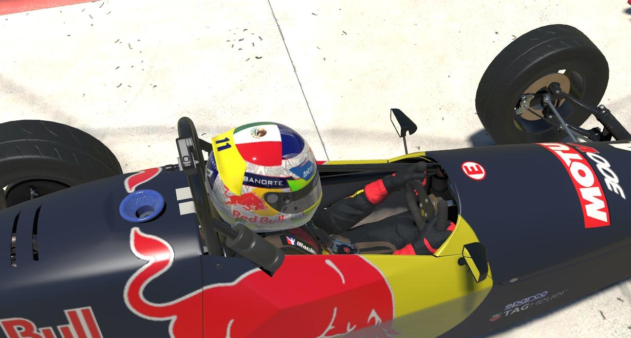 1230x660 Checo Pérez Helmet Redbull 2023 by Guillermo E Leurette, Desktop