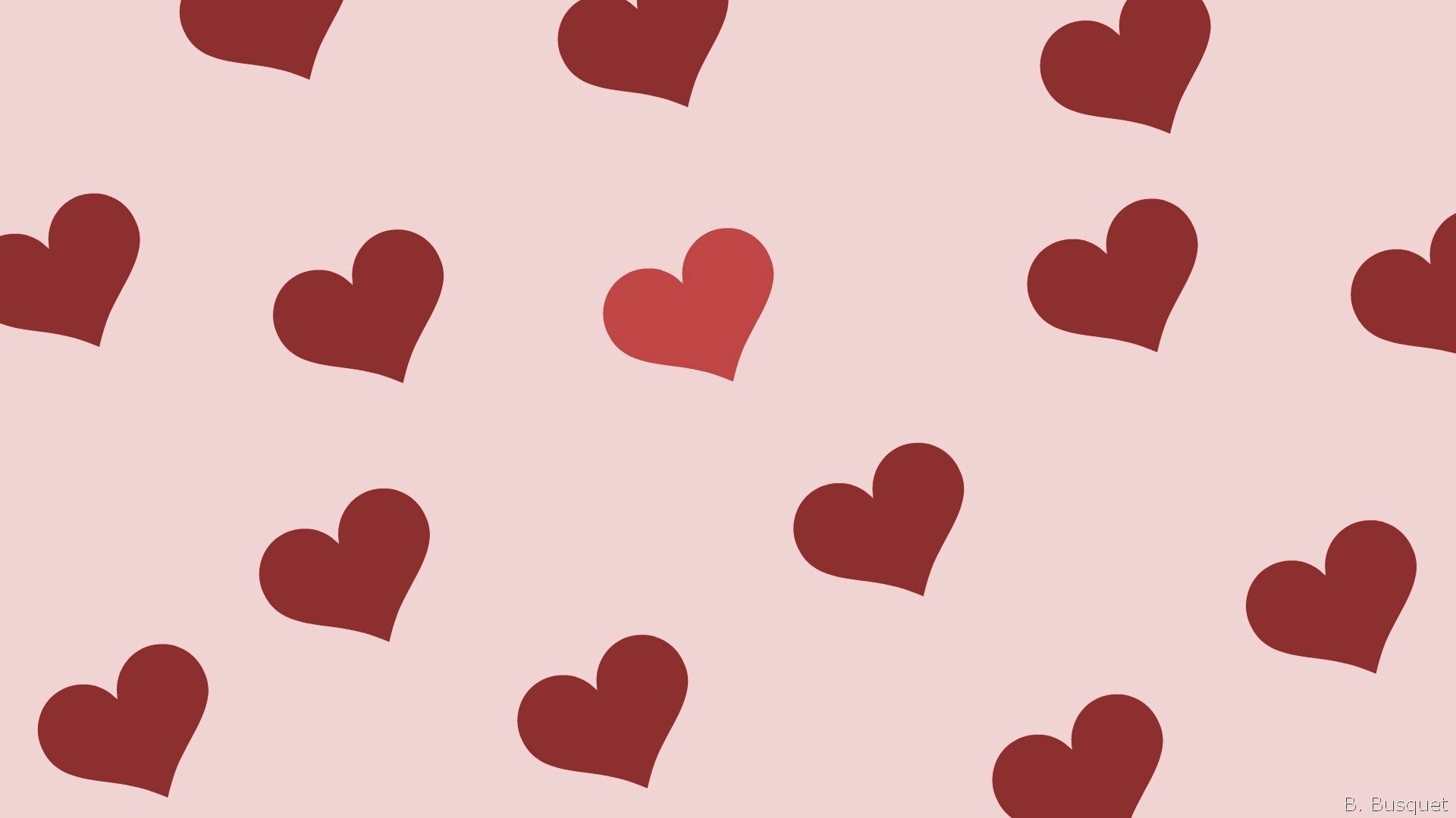 1920x1080 Pink wallpaper with red hearts, Desktop