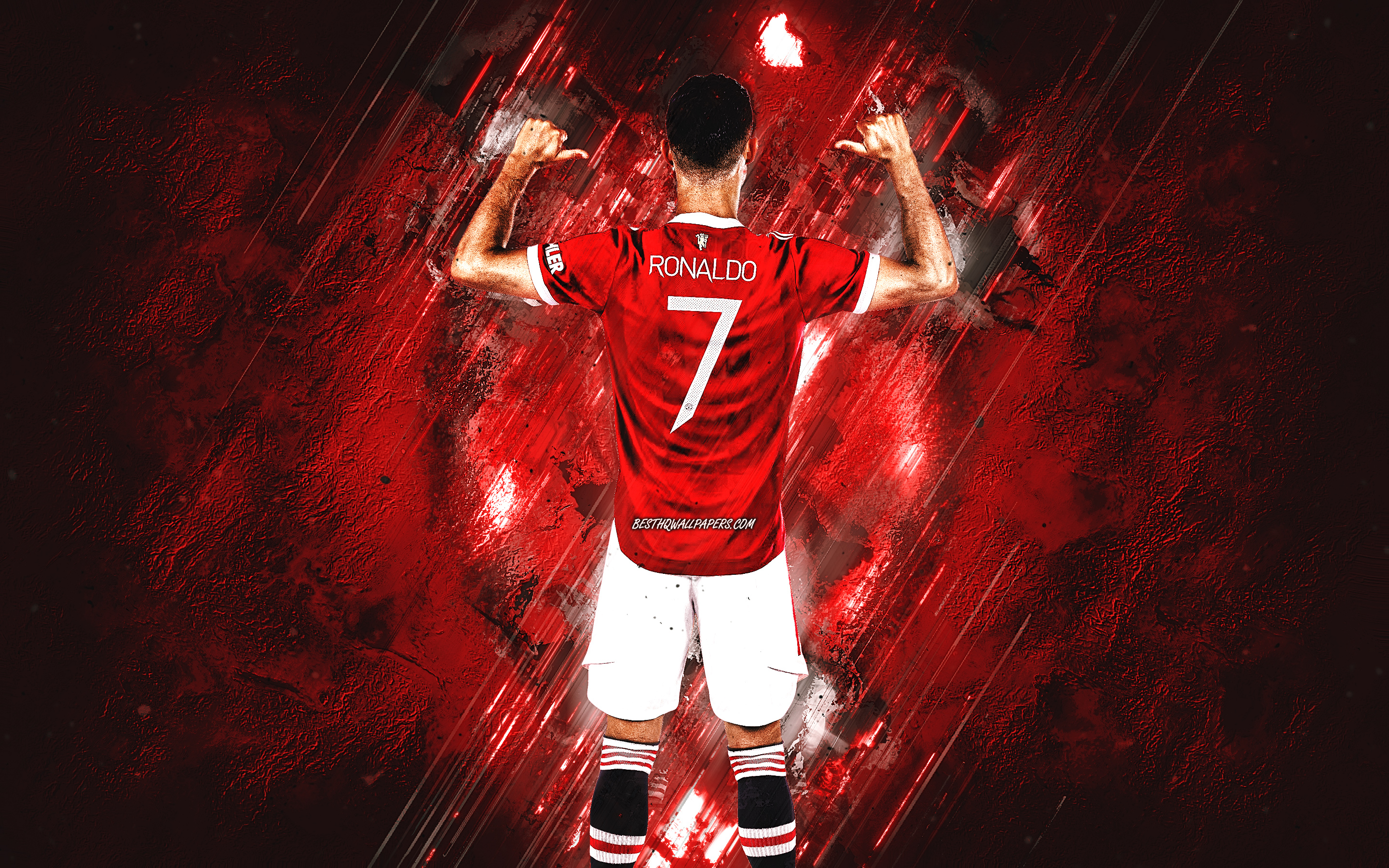 2880x1800 Download wallpaper Cristiano Ronaldo, number Manchester United FC, Premier League, CR football star, England, football, Ronaldo Manchester United for desktop with resolution. High Quality HD picture wallpaper, Desktop