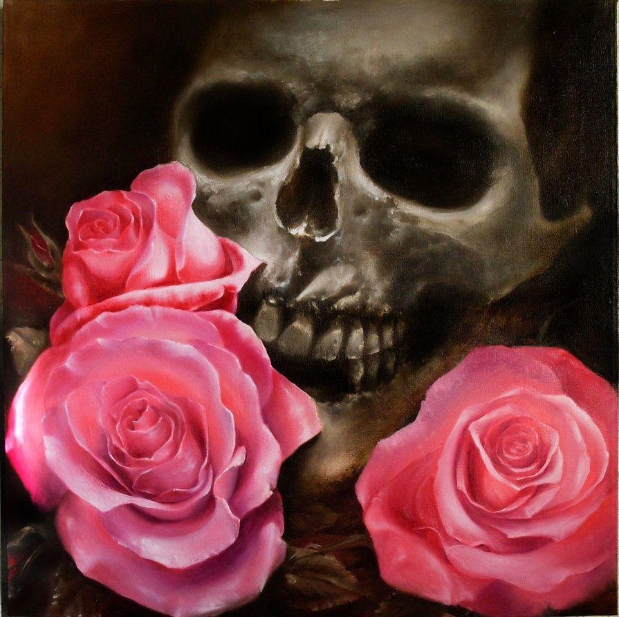 900x900 image of Skull And Roses Wallpaper - #SpaceHero, Desktop