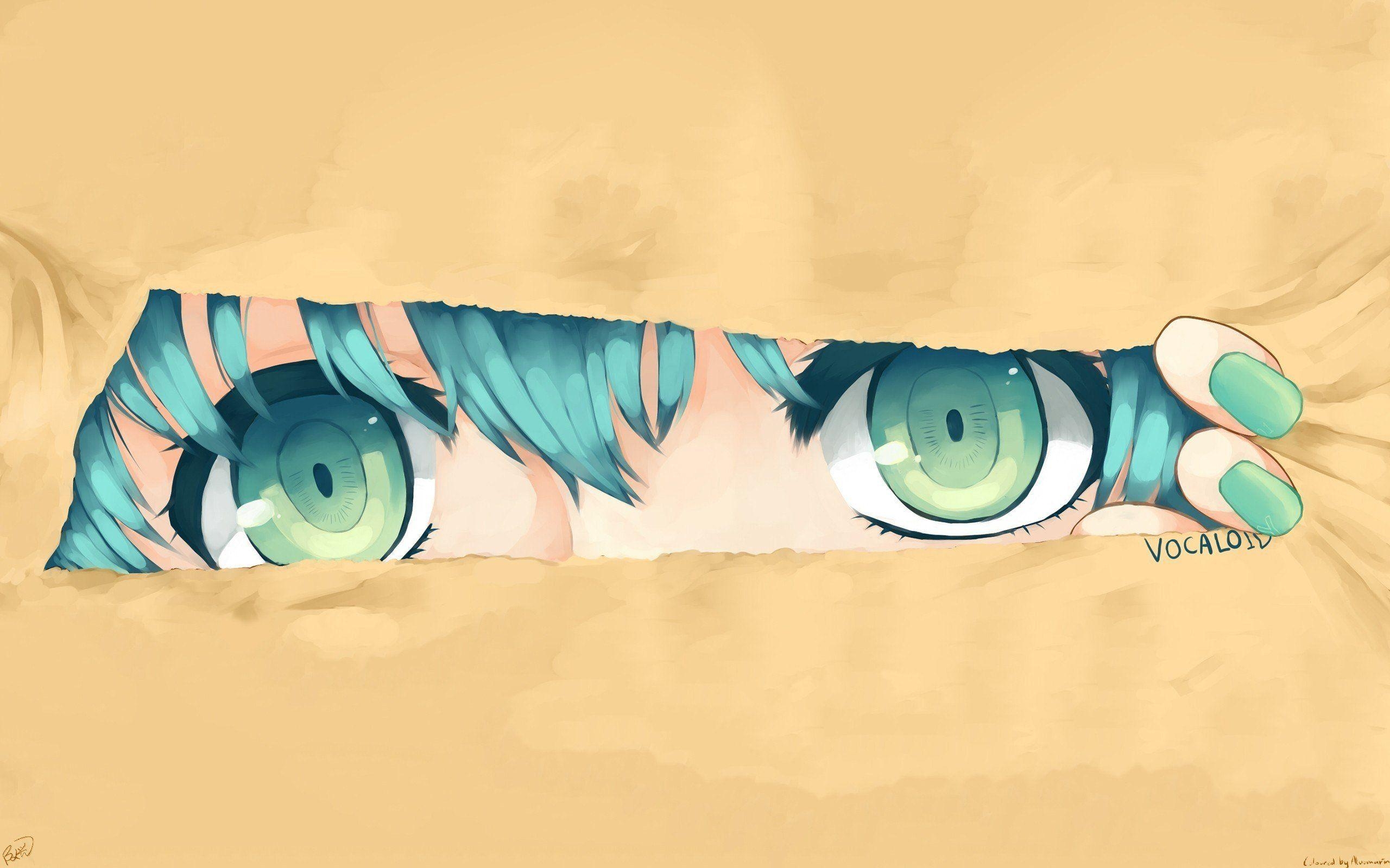 2560x1600 Hatsune anime series miku vocaloid girl eyes blue wallpaper, Desktop