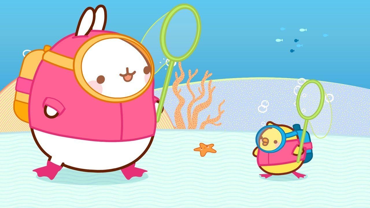 1280x720 Molang dorada. Dibujo animado para niños. molang, Desktop