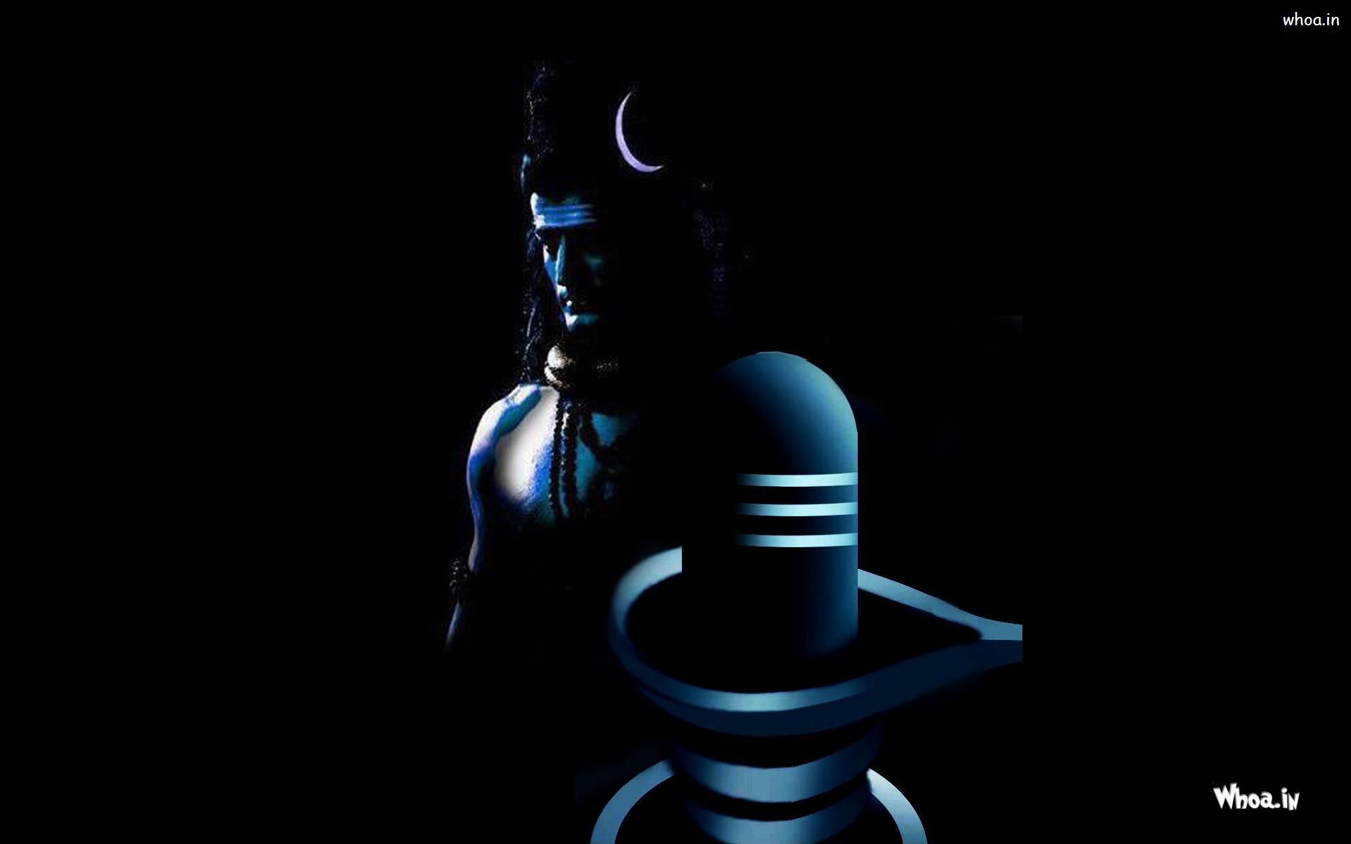 1920x1200 Lord Shiva Face And Shivling With Dark Background HD Wallpaper, Desktop