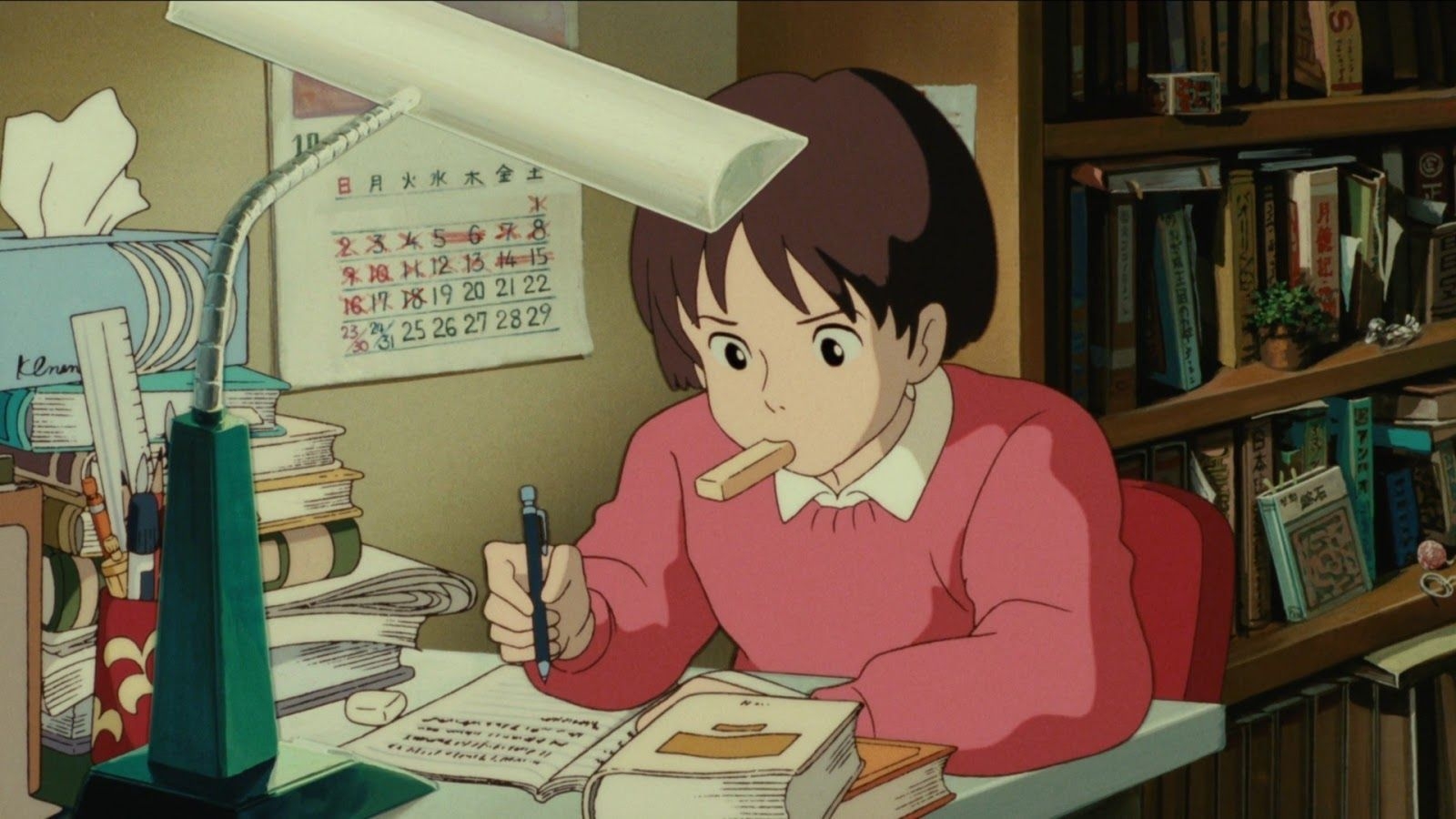 1600x900 Anime Boy Studying Wallpaper HD Whisper Of The Heart Anime Manga In 2019 Studio Ghibli Best Anime Of 2018 New Anime. Studio ghibli movies, Studio ghibli, Ghibli, Desktop