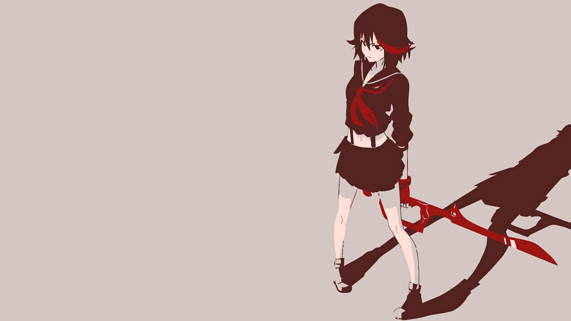 1920x1080 Female anime character standing against her shadow illustration HD, Desktop