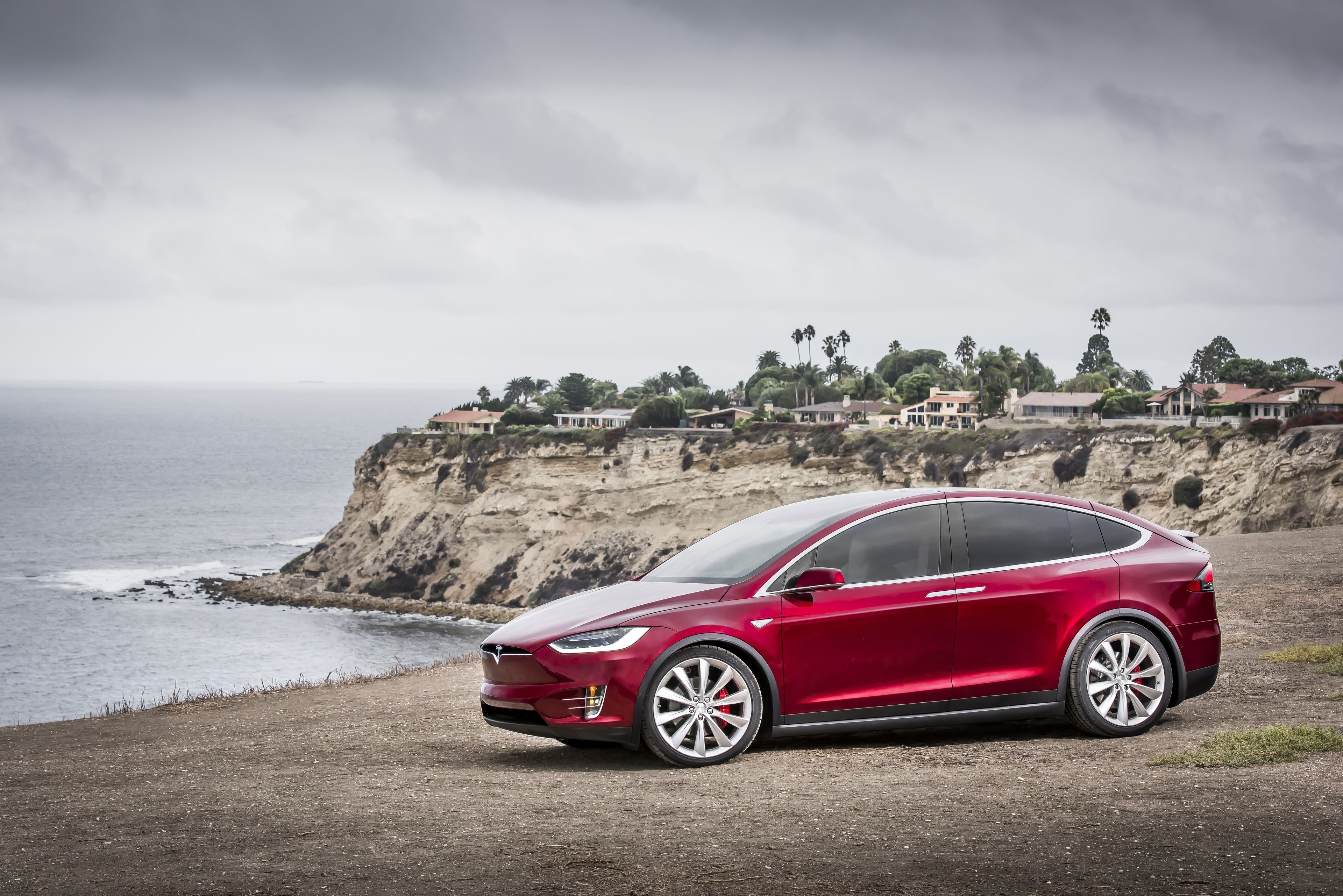 3840x2570 Wallpaper Wednesday: Tesla Model X Black & Red, Desktop