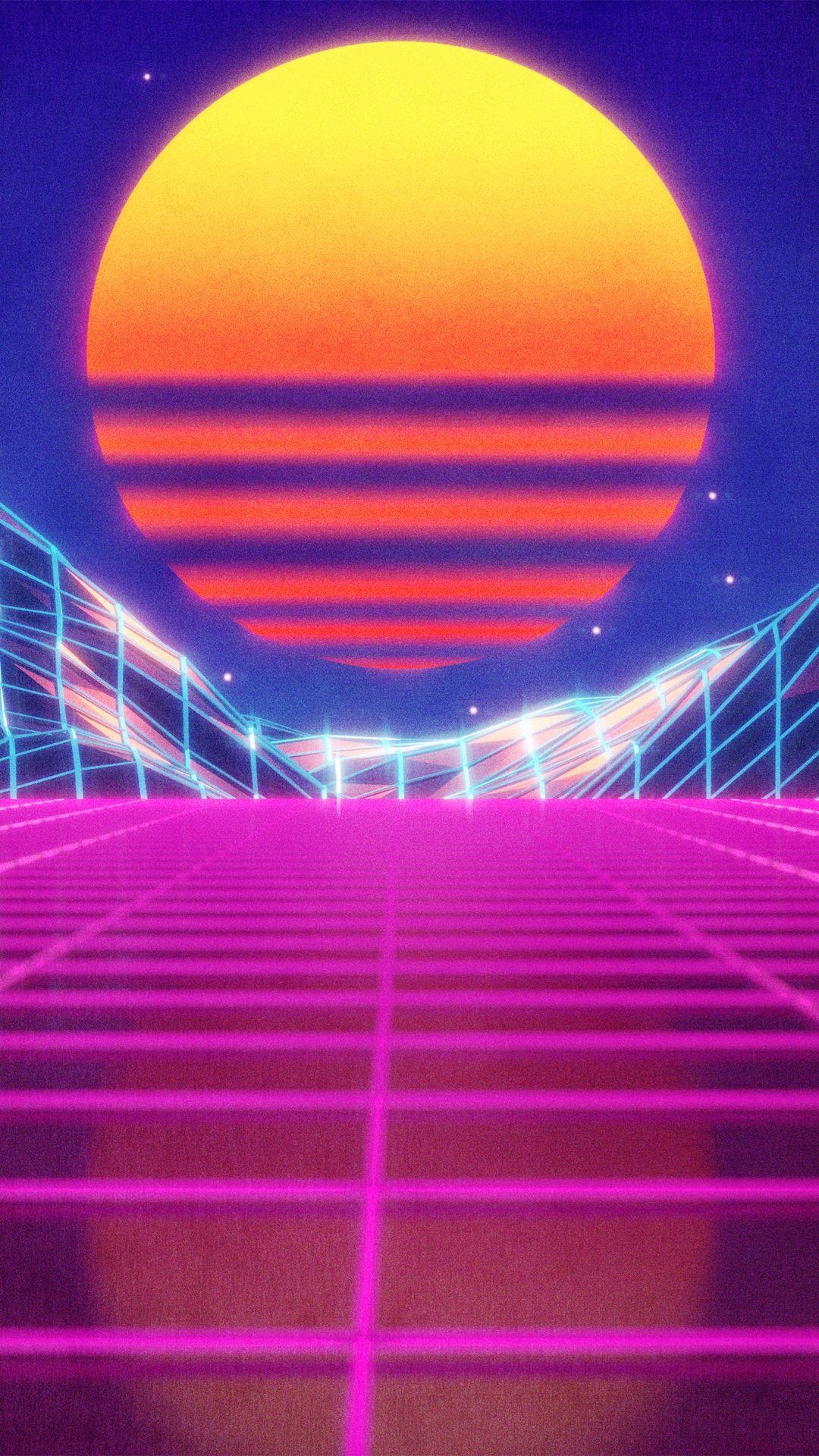 1080x1920 IPhone 8 Plus Retro Wave, Phone