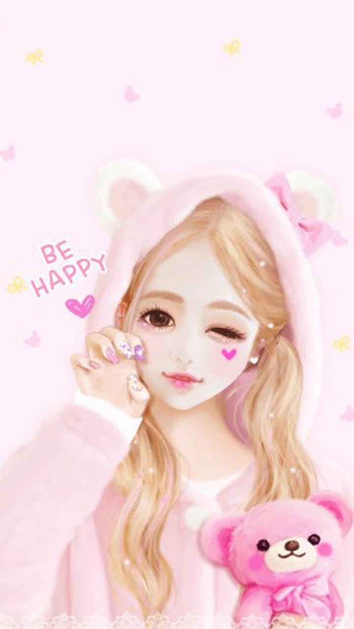 720x1280 Happy Girl. Animasi, Seni, Gambar, Phone