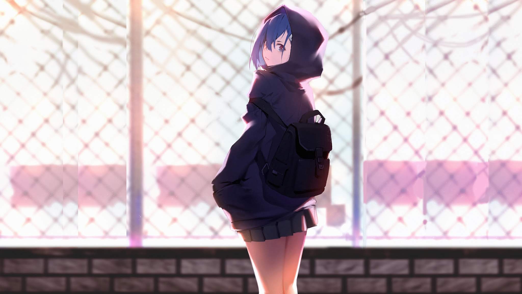 2050x1160 Hoodie Anime Girl Wallpaper, Desktop