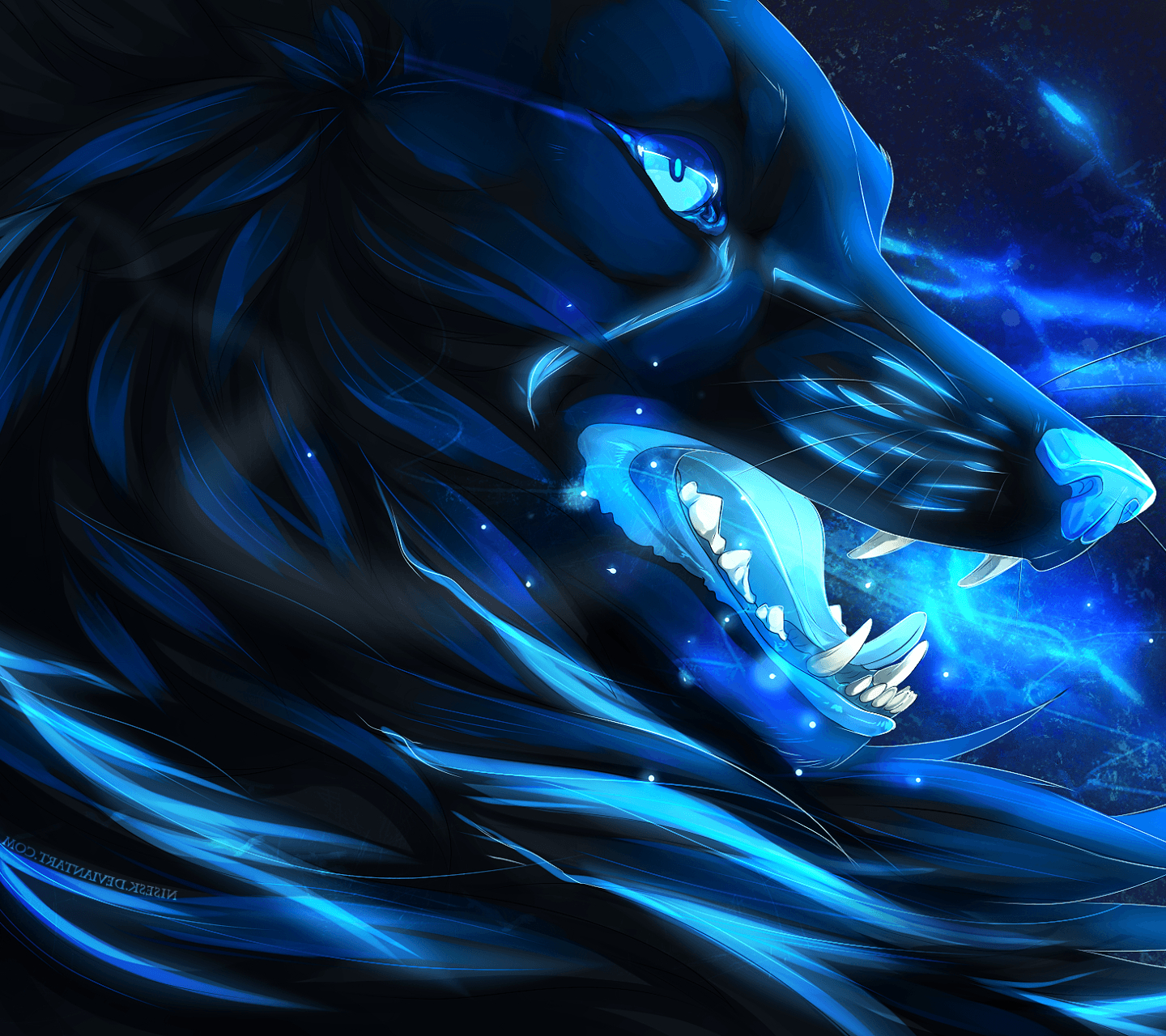 1440x1280 Fantasy Wolf () Wallpaper, Desktop