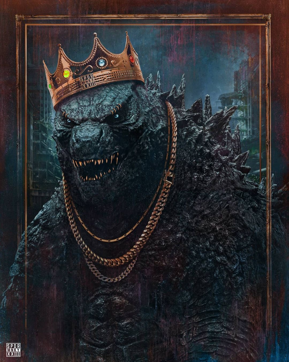 1000x1250 1) Legendary en Twitter: The kings have found their crowns in this awesome artwork. Godzilla wallpaper, King kong vs godzilla, All godzilla monsters, Phone