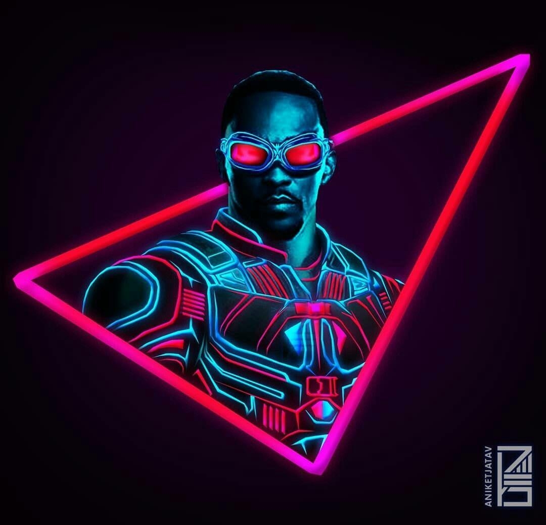 1080x1040 Falcon. Neon Marvel. Marvel, Marvel heroes and Marvel, Desktop