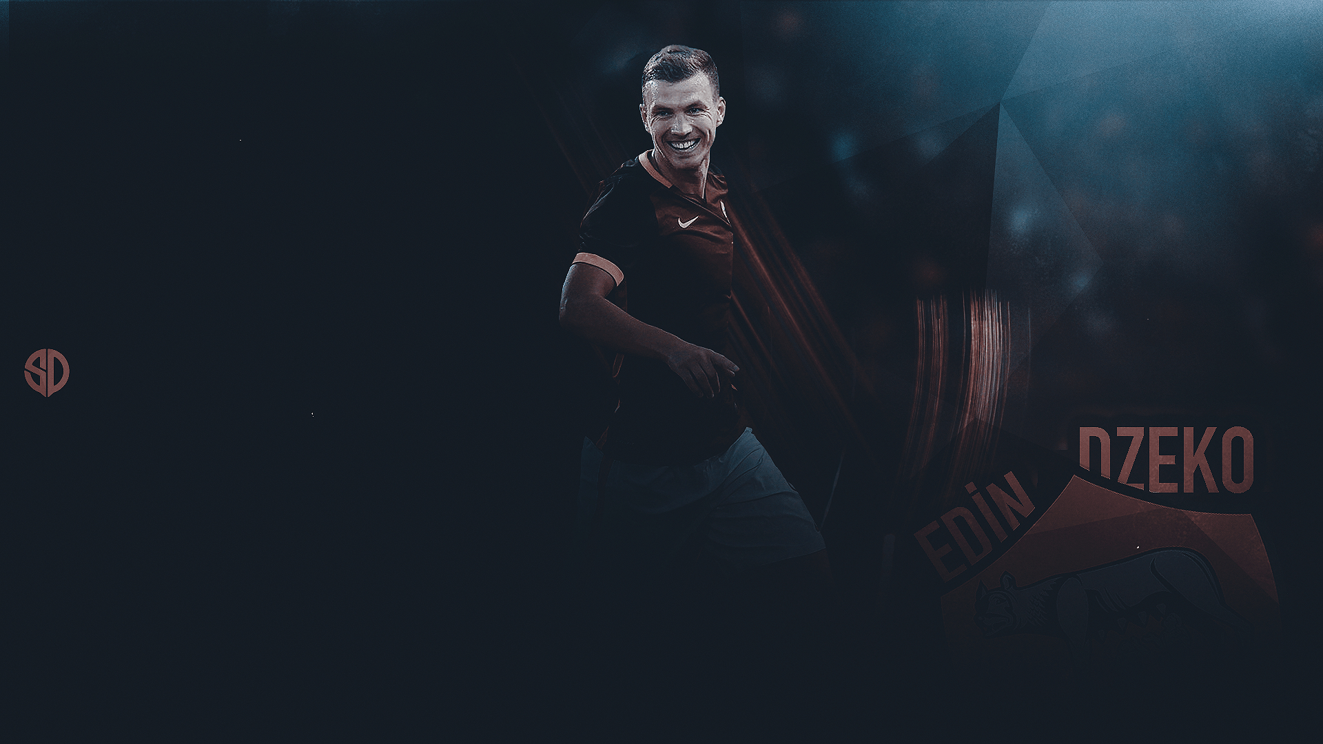 1920x1080 Edin Dzeko AS Roma Art Wallpaper Wallpaper Themes, Desktop