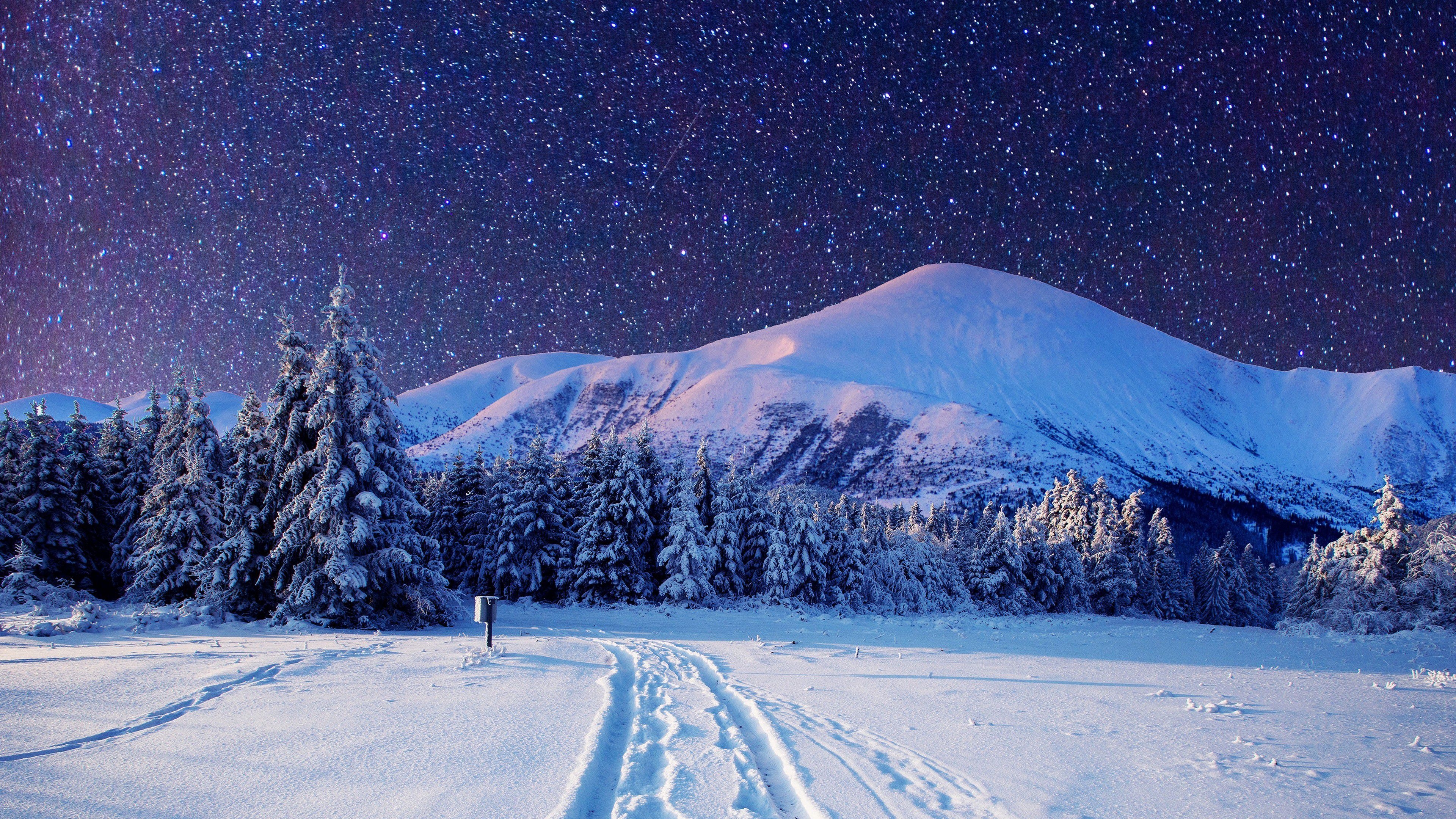 3840x2160 Free photo: Snowy landscape, Landscape, Snow, Desktop