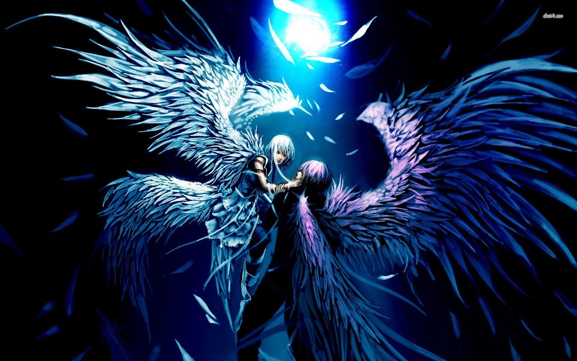 1920x1200 Angel and Demon Lovers Anime Desktop background. TAC IMAGE, Desktop