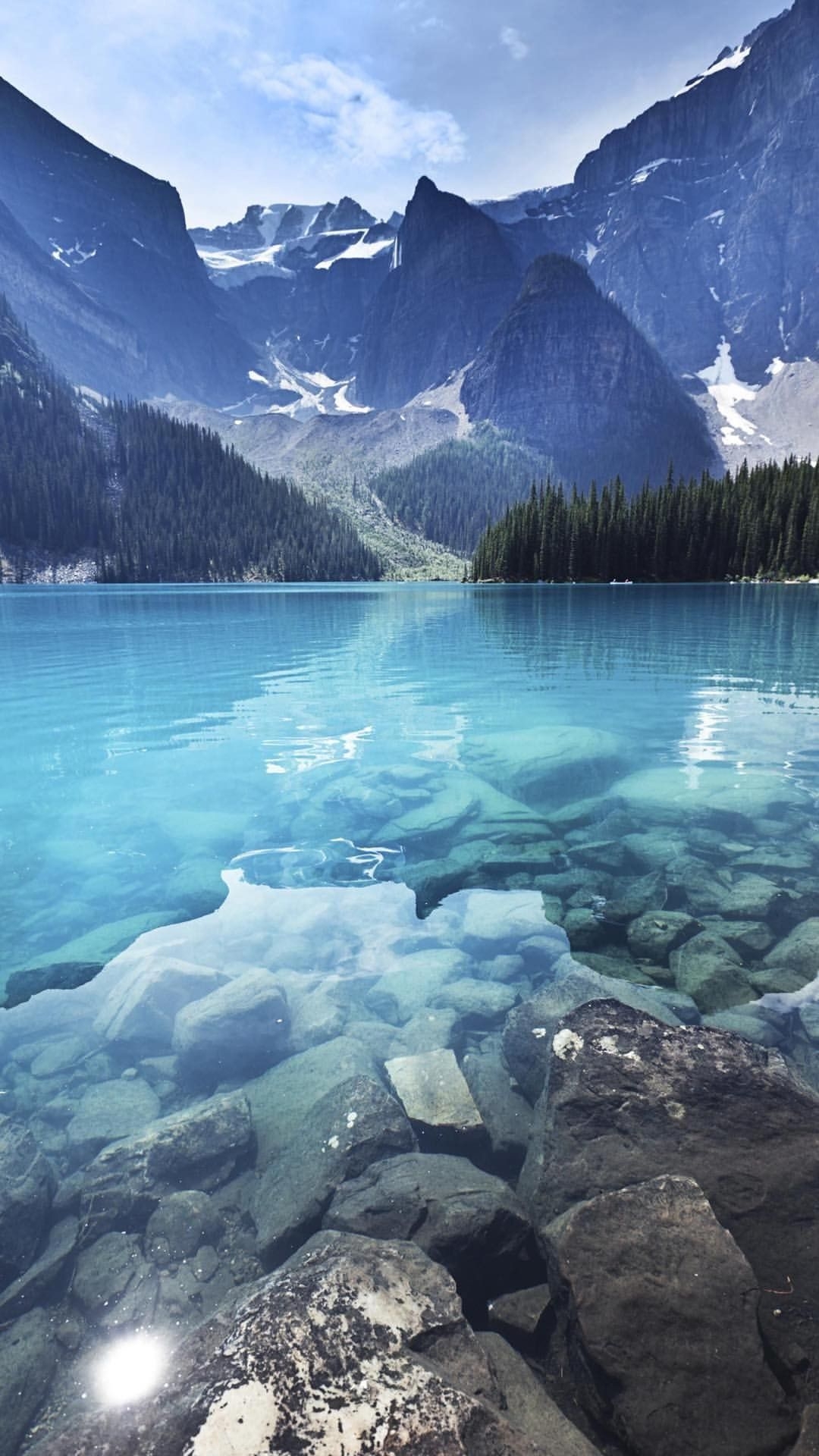 1080x1920 Nature, crystal clear water of a mountain lake, calm and peaceful, Phone