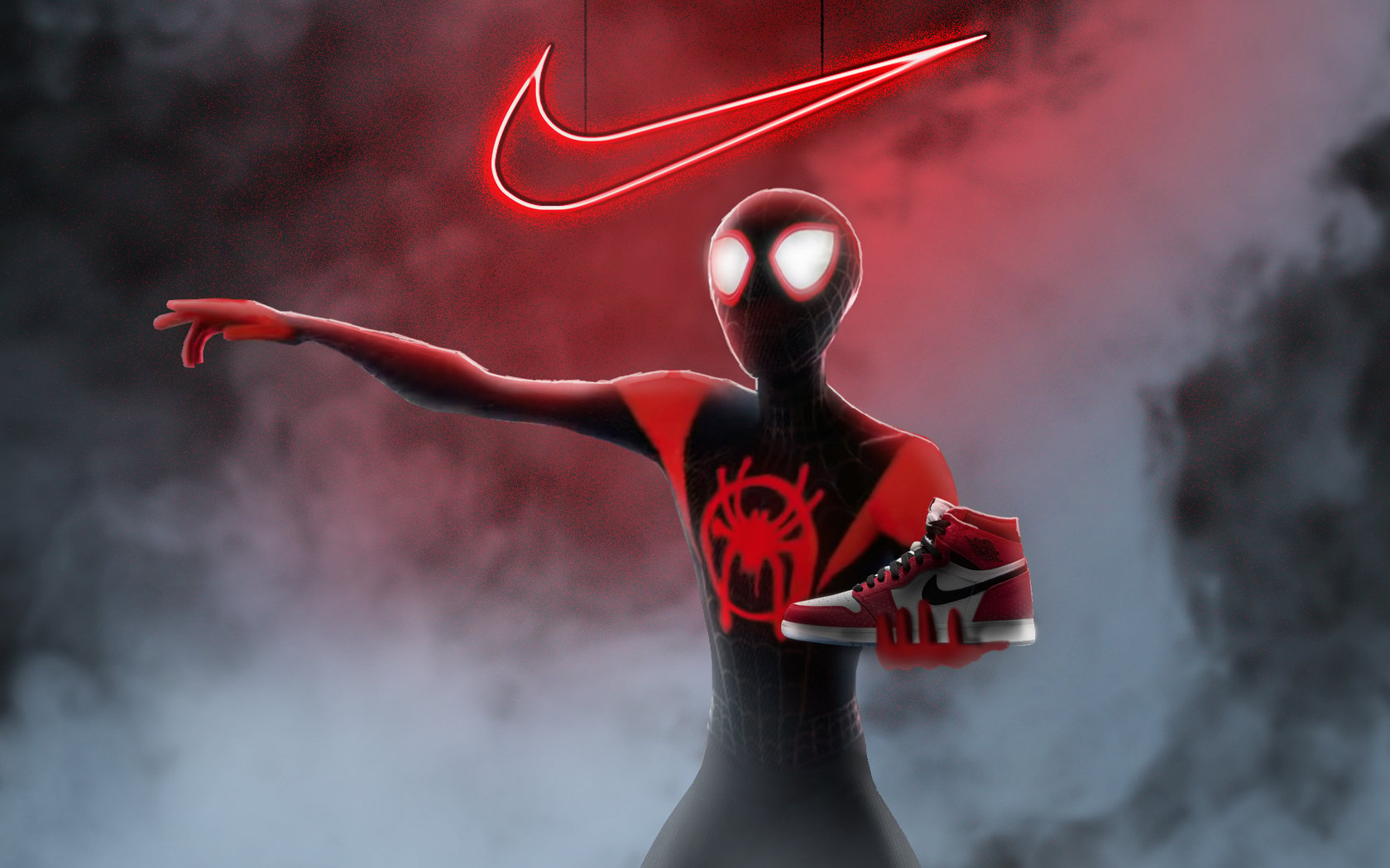 1680x1050 Spiderman Miles Morales Nike Air Jordan  Resolution HD 4k Wallpaper, Image, Background, Photo and Picture, Desktop