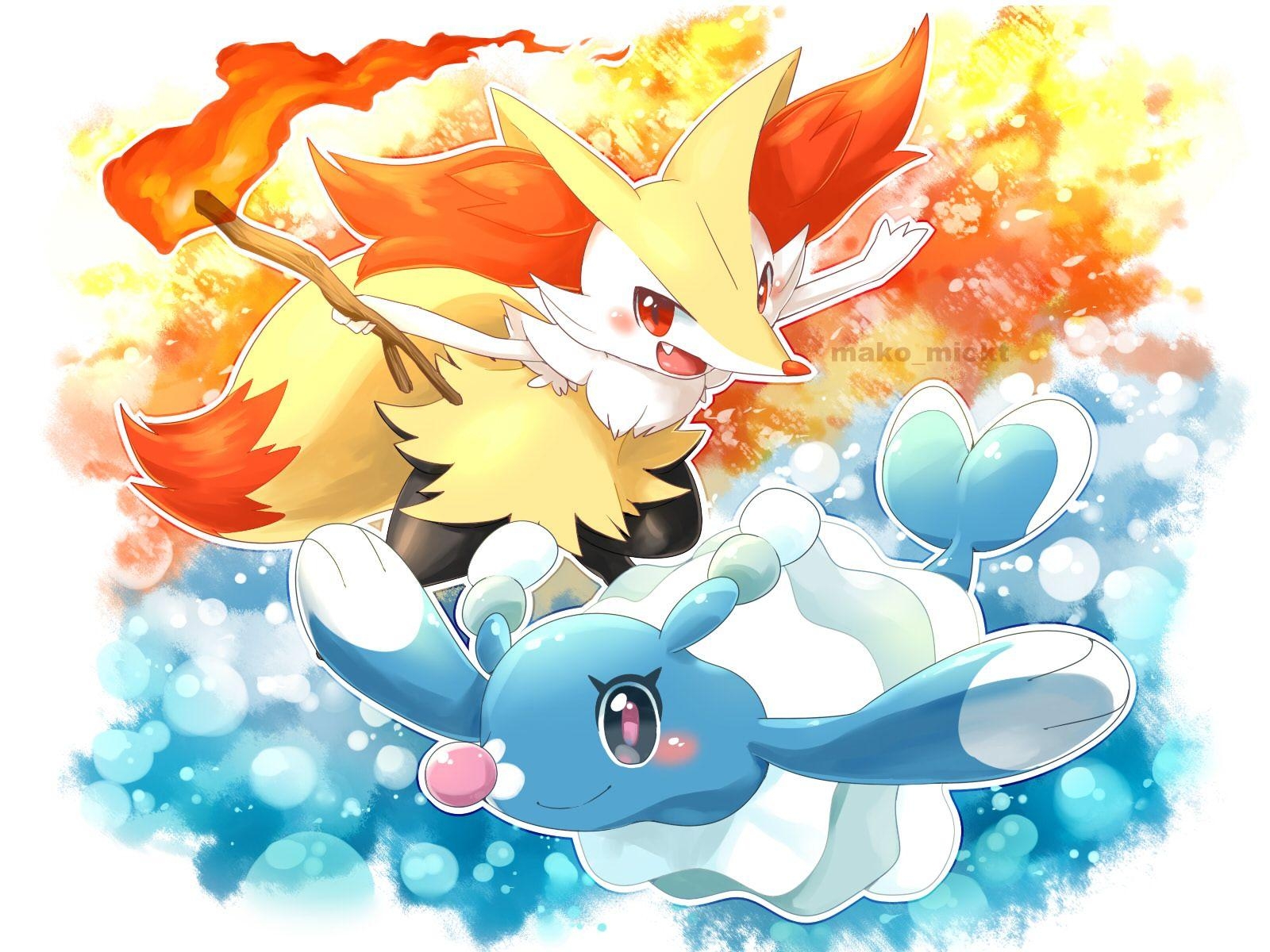 1600x1200 Braixen and Brionne are ready to perform!. Pokémon, Desktop