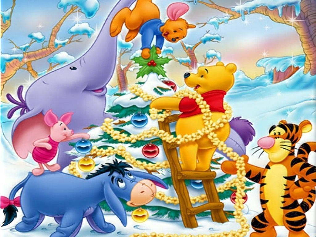 1030x770 Wonderful Christmas Disney Wallpaper. Winnie the pooh christmas, Disney christmas, Cartoon wallpaper, Desktop