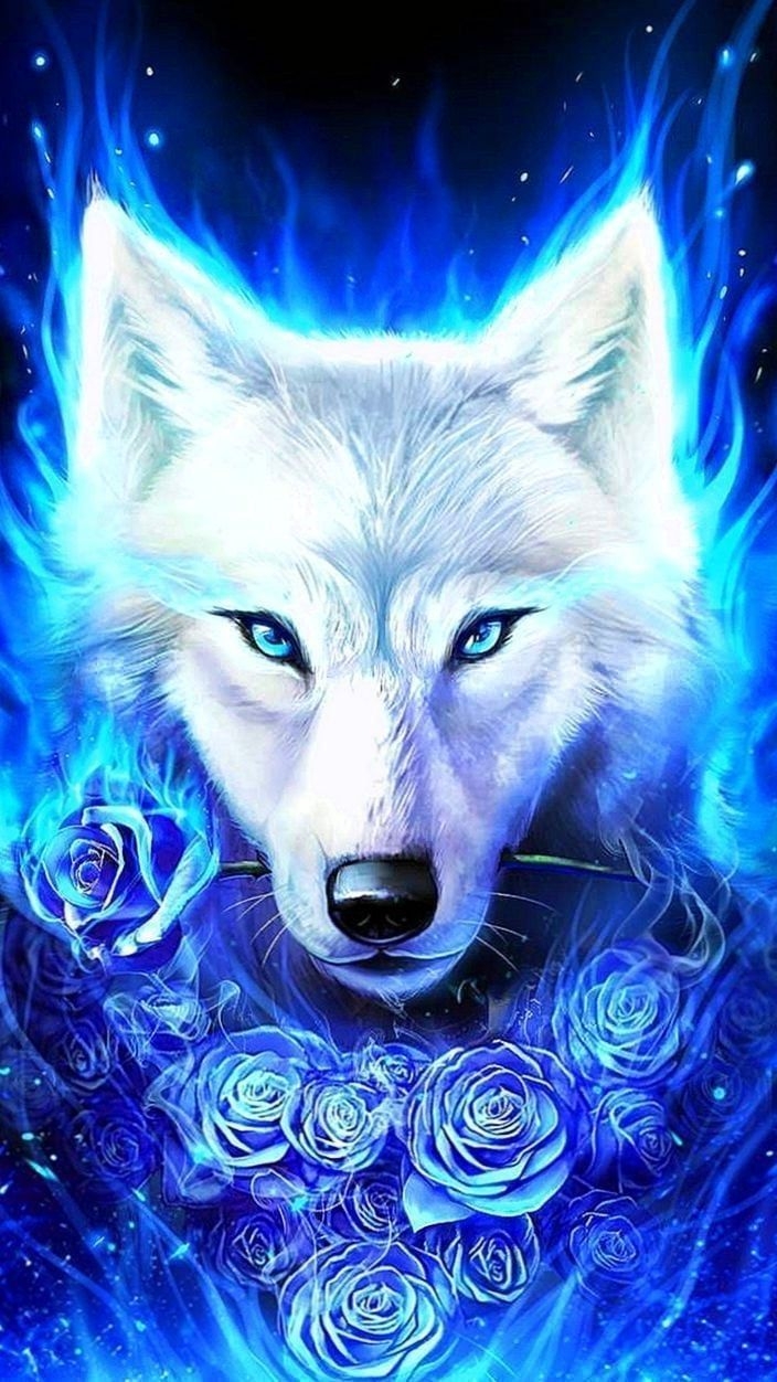 710x1260 Blue Ice. Ice wolf wallpaper, Wolf spirit animal, Wolf artwork, Phone