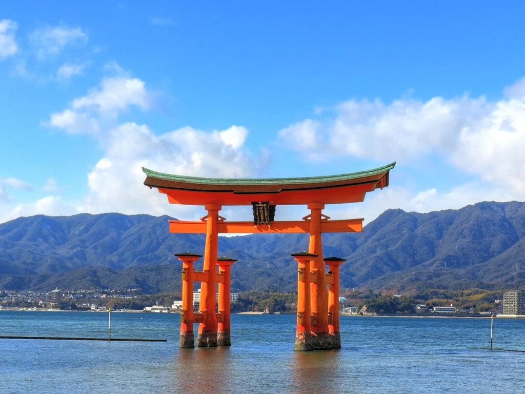 1030x770 Itsukushima Shrine Torii Gate Picture. H.I.S. Travel Singapore, Desktop