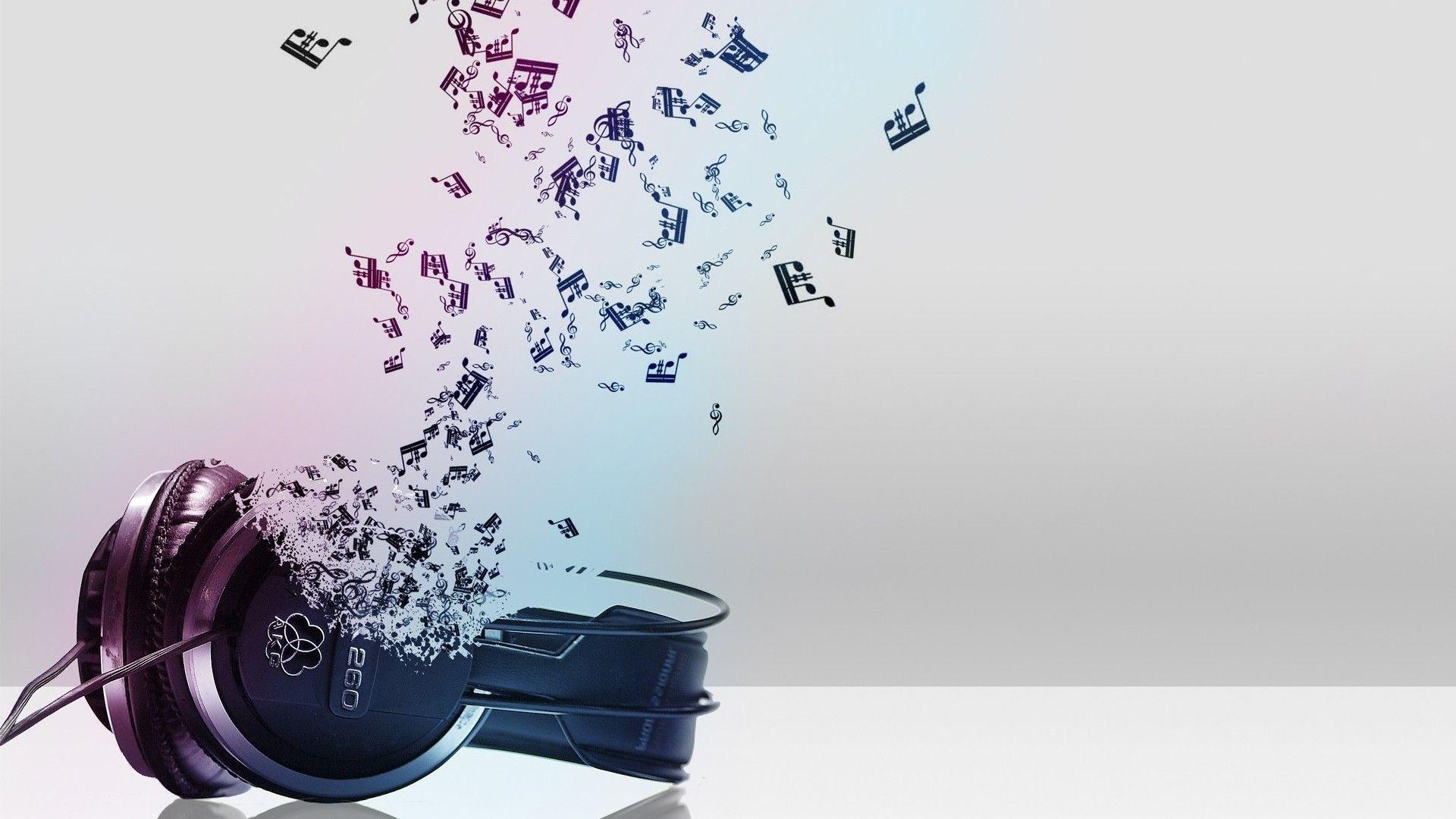 1920x1080 Headphones turning into musical notes Wallpaper #, Desktop