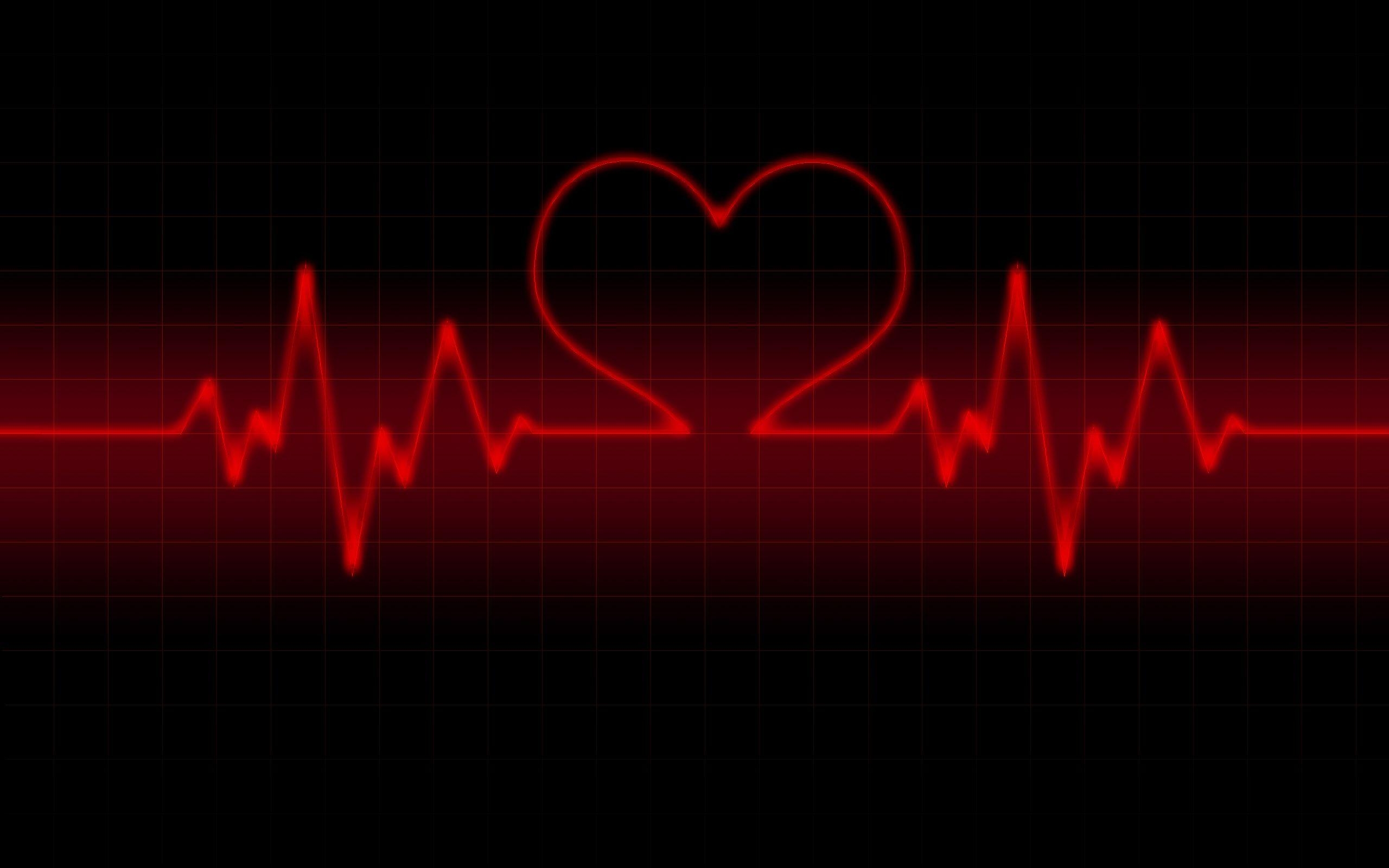 2560x1600 life line heart rate Wallpaper Valentine Day Red And Black, Desktop